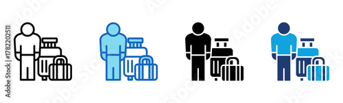 Passenger Icon Multi Style Vector Illustration