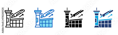Airport Icon Multi Style Vector Illustration
