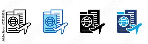 Visa Icon Multi Style Vector Illustration