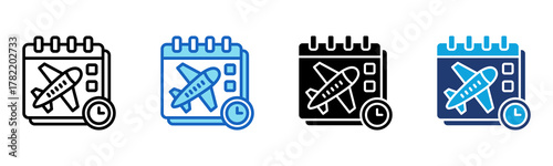 Flight Schedule Icon Multi Style Vector Illustration