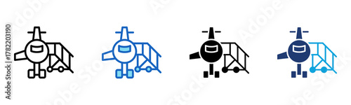 Jet Bridge Icon Multi Style Vector Illustration