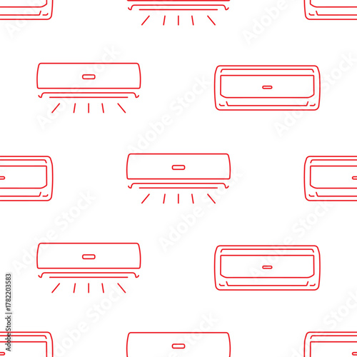 air conditioner seamless pattern isolated on transparent background.