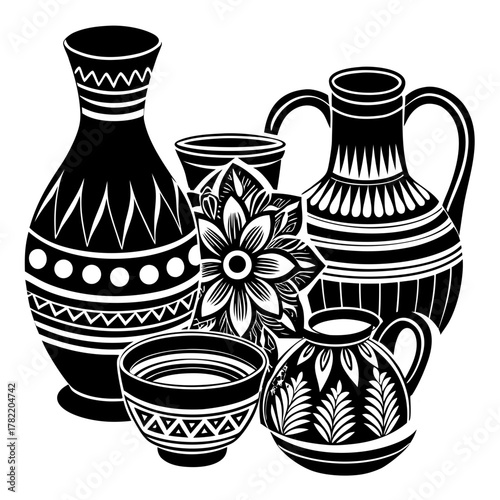 set of coffee cups and saucers