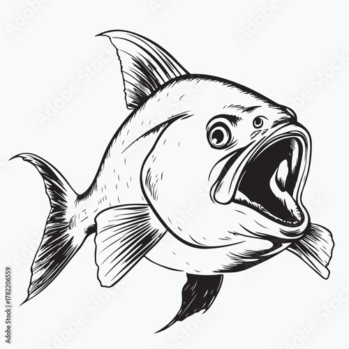 piranha fish vector illustration