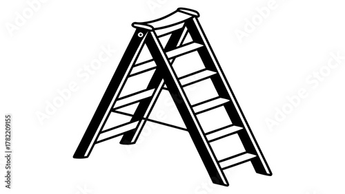 Ladder Silhouette: A simple yet iconic image of a wooden ladder, perfect for representing growth, progress, and ambition.