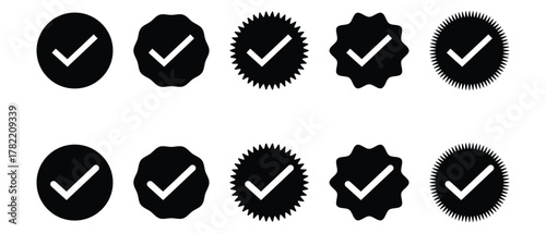 set of verified badge icon, Instagram verified badge icon, twitter badge icon, vector stickers, label icon.