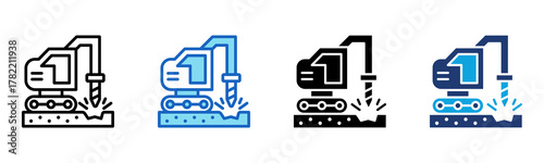 Geotechnical Icon Multi Style Vector Illustration