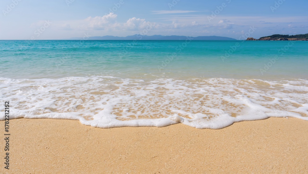 Fototapeta premium Texture background of sandy shore and ocean waves