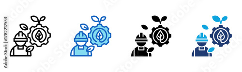 Environmental Engineering Icon Multi Style Vector Illustration