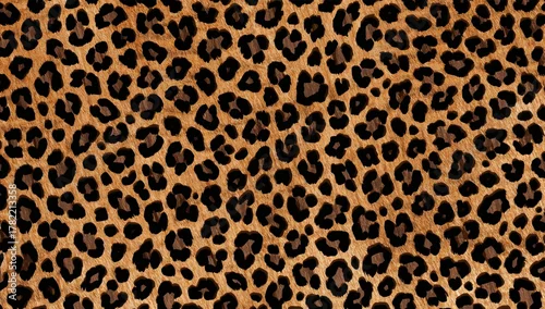 Fototapeta Seamless leopard fur design, versatile textile for fashion applications
