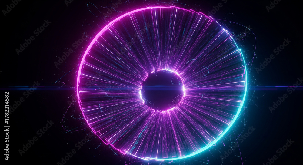 Obraz premium Neon Energy Ring with Gradient Glow