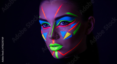 Neon Face Paint Under Blacklight