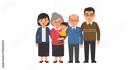 Diverse multi-generational family smiling warmly together, representing unity and love across ages in a joyful community setting