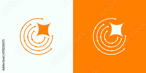 Abstract Star Network Logo Connection