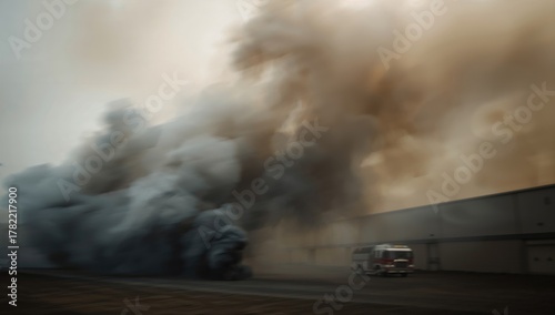 Dense smoke billowing from a significant wildfire, erosion risk