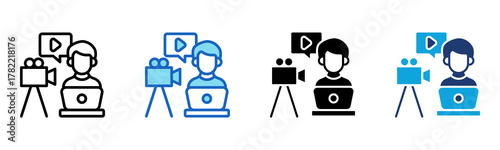 Content Creator Icon Multi Style Vector Illustration