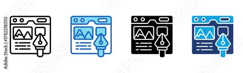 Web Design Icon Multi Style Vector Illustration