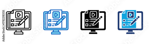 Online Blog Icon Multi Style Vector Illustration