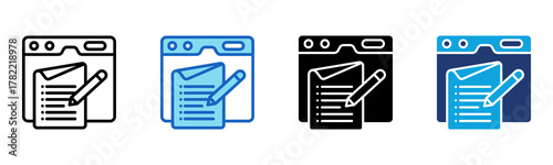 Copywriting Icon Multi Style Vector Illustration