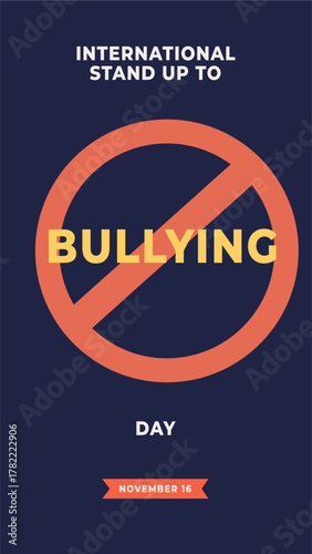 International stand up to bullying day flyer illustration