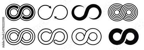 infinity icon isolated on white background