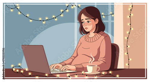 Pregnant woman feeling overwhelmed while preparing for holidays, useful for wellness and self-care resources
