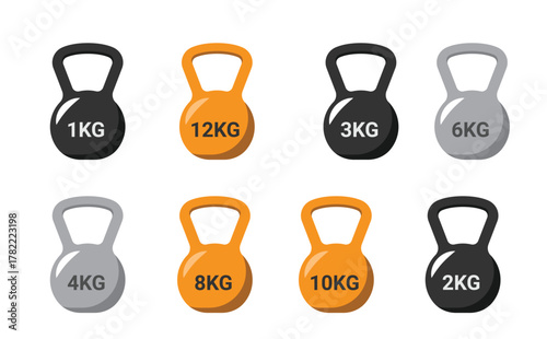 kettle bell vector isolated on white background