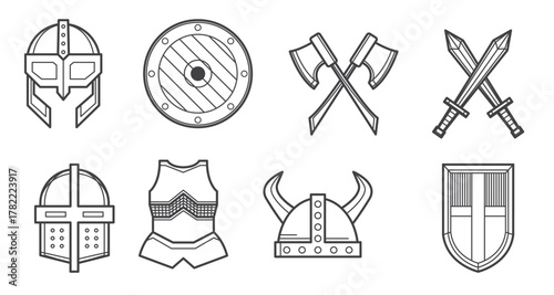 medieval armor icon vector 