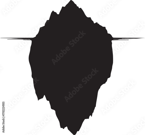 Black Iceberg Silhouette Illustration