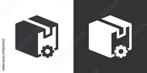 Package Settings icon. Solid glyph series icon