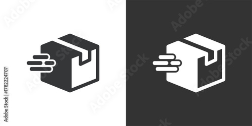 Fast shipping icon. Solid glyph series icon
