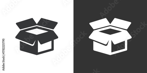 Unpacking icon. Solid glyph series icon