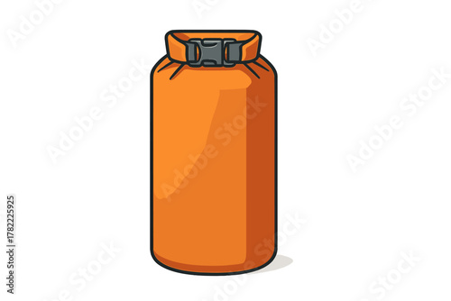 Bright orange waterproof dry bag for outdoor camping and hiking gear storage