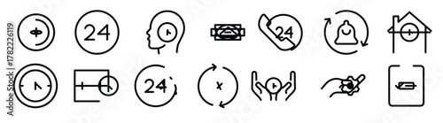 Time, clock and Calendar related line icon set. modern line icon illustration collection