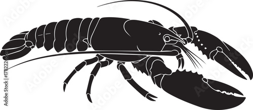 Striking silhouette of a lobster underwater scene marine life seafood food ingredient