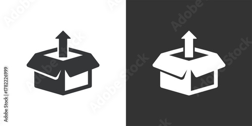 Take out of box icon. Solid glyph series icon