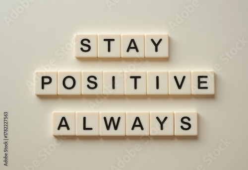 Motivational Message in Scrabble Tiles for Positive Thinking and Attitude