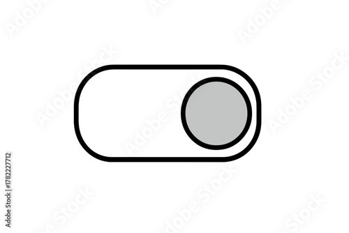 Minimalist toggle switch icon in the inactive position for user interface design