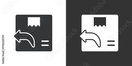 Package return icon. Solid glyph series icon
