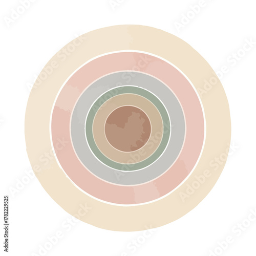 Minimalist Circular Vector Pattern with Earth Tone Colors in Organic Style for Backgrounds and Decorative Designs