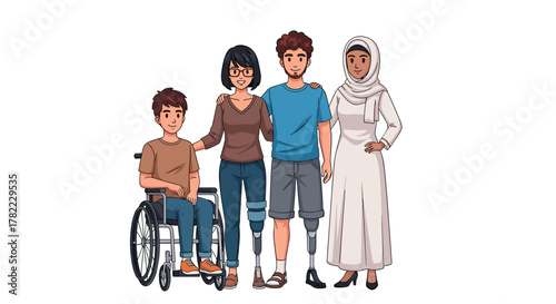 Diverse group of friends and family embracing inclusion and unity with pride and smiles