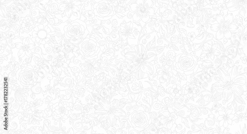 Subtle Abstract Seamless Floral Pattern Background Texture on Isolated White Background