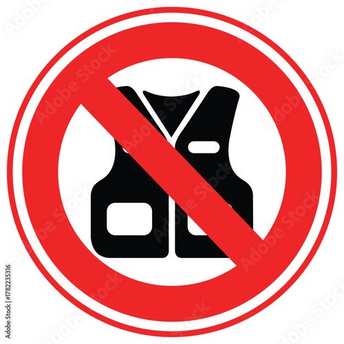 No Life Vest Vector icon which can easily modify or edit