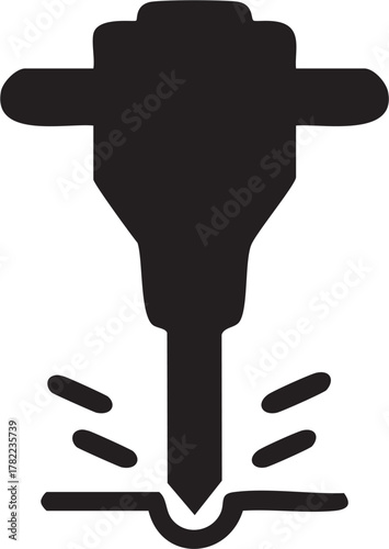 Jackhammer in Construction Action Vector