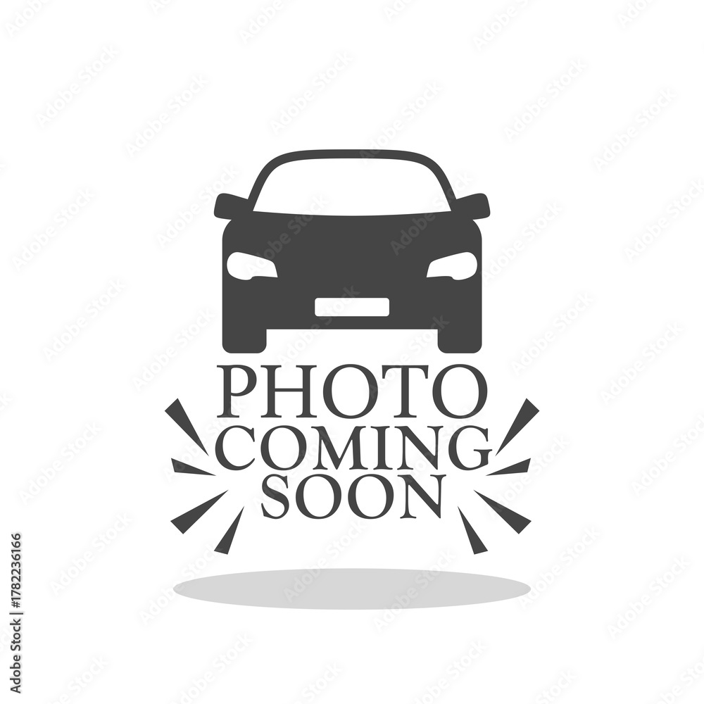 Obraz premium Car photo coming soon icon with shadow