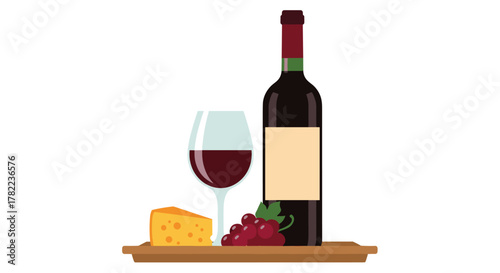 Savor a moment of pure indulgence with rich red wine, gourmet cheese, and fresh grapes, perfect for celebrating life's finest pleasures