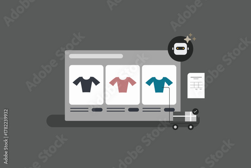 Tableau sur toile Commerce website integrating an AI driven abandoned cart recovery tool to remind