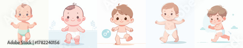 Cute babies in vector