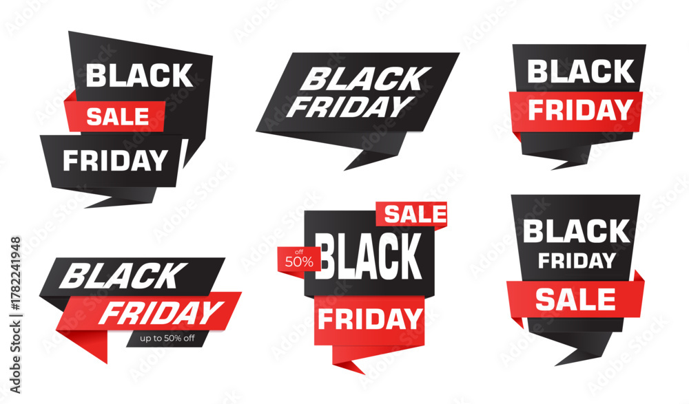 Obraz premium Black Friday Sale Banners Set