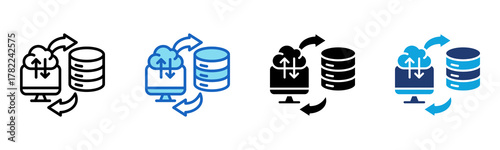 Data Backup Icon Multi Style Vector Illustration
